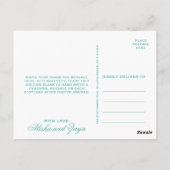 Aquamarin Indian Paisley Vielen Dank Postkarte (Rückseite)