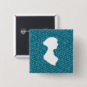 Aquamarin Jane Austen Pride Prejudice Netherfield Button (Vorne & Hinten)