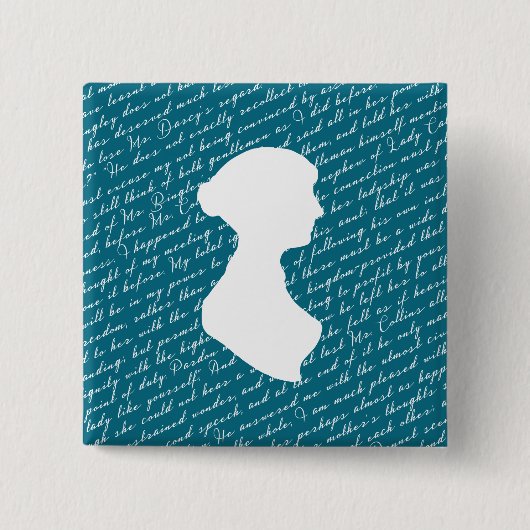 Aquamarin Jane Austen Pride Prejudice Netherfield Button (Vorderseite)