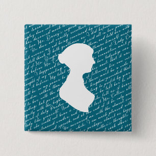 Aquamarin Jane Austen Pride Prejudice Netherfield Button