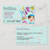 Aquamarin Janitorial Glove Schürze Maid Visitenkarte (Vorne/Hinten)