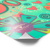 Aquamarin Journey Inspiration Herzblumen Hübsch Fotodruck (Ecke)