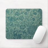 Aquamarin, Jugendstil, Vintag, floral, Muster,aqua Mousepad (Mit Mouse)