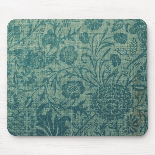 Aquamarin, Jugendstil, Vintag, floral, Muster,aqua Mousepad (Vorne)