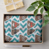 Aquamarin kacken Sie Emoji Muster Seidenpapier (Geschenk)