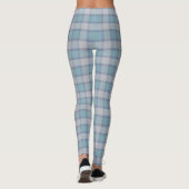 Aquamarin Kariert Leggings (Rückseite)
