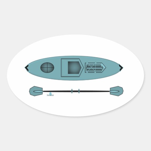 Aquamarin Kayak Oval Sticker (Vorderseite)