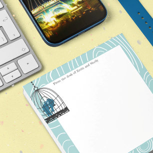 Aquamarin Kissing Love Birds Scrapbook Page oder K Notizblock