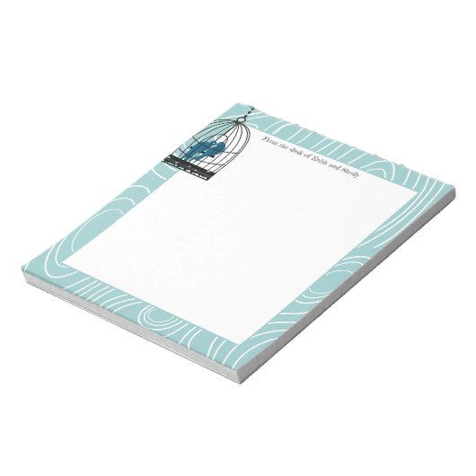 Aquamarin Kissing Love Birds Scrapbook Page oder K Notizblock (Rotiert)