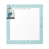 Aquamarin Kissing Love Birds Scrapbook Page oder K Notizblock (Vorderseite)