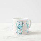 Aquamarin Kitty Espressotasse (Vorderseite Rechts)