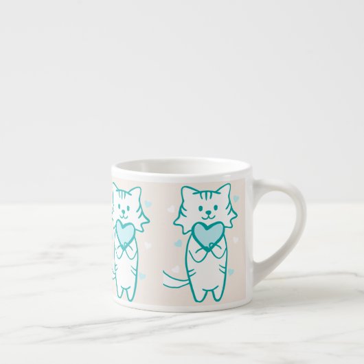 Aquamarin Kitty Espressotasse (Rechts)