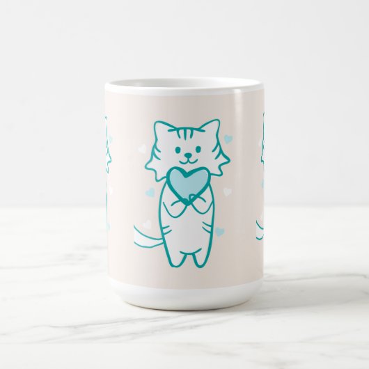 Aquamarin Kitty Kaffeetasse (Mittel)