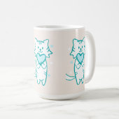 Aquamarin Kitty Kaffeetasse (VorderseiteRechts)