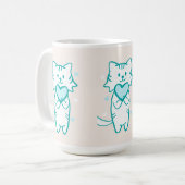 Aquamarin Kitty Kaffeetasse (Vorderseite Links)