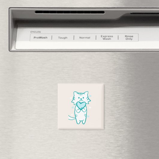 Aquamarin Kitty Magnet (In Situ (Geschirrspüler))
