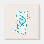 Aquamarin Kitty Magnet (Vorne)