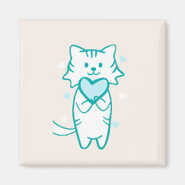 Aquamarin Kitty Magnet