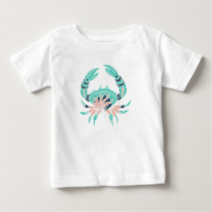 Aquamarin-Krebs-Ozeanliebhaber-T-Shirt Baby T-shirt