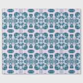 Aquamarin Lacy Square Kaleidoskop Geschenkpapier (Flach)