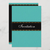 Aquamarin Lanterns Golden Black Birthday Event Einladung (Vorne/Hinten)