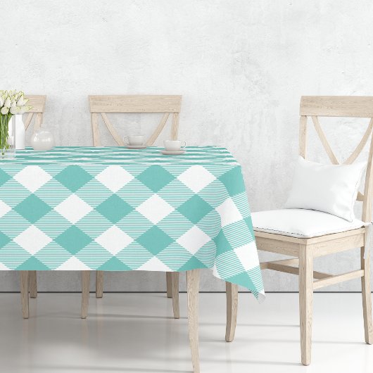 Aquamarin Large Scale Gingham Tischdecke