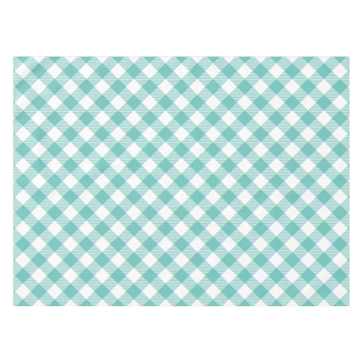 Aquamarin Large Scale Gingham Tischdecke (Vorderseite (Horizontal))