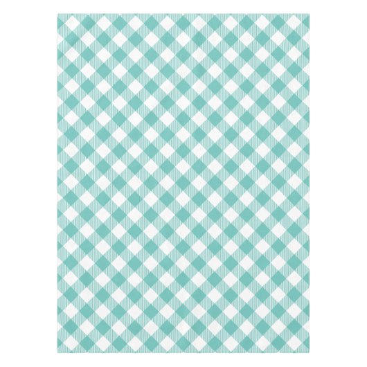 Aquamarin Large Scale Gingham Tischdecke (Vorderseite)