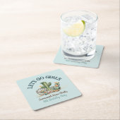 Aquamarin Lasse Go Girls Cowgirl Cactus Birthday P Rechteckiger Pappuntersetzer (Vor Ort)