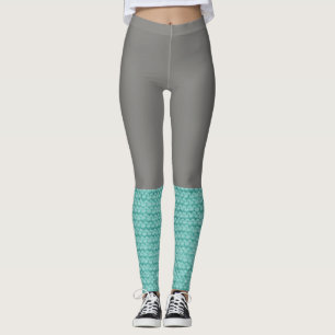 Aquamarin Leg Warmer Blue Gray Leggings Socks Stri