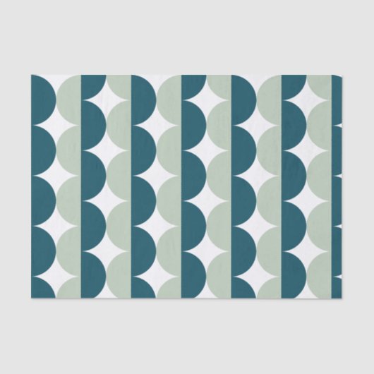 Aquamarin Light Blue Mitte Jahrhundert Moderne Wav Seidenpapier (Vorderseite)