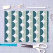 Aquamarin Light Blue Mitte Jahrhundert Moderne Wav Seidenpapier (Handwerk)