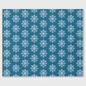 Aquamarin Light Blue White Snowflakes Weihnachten Geschenkpapier (Flach)
