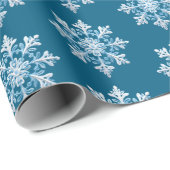 Aquamarin Light Blue White Snowflakes Weihnachten Geschenkpapier (Rolleneckpunkt)