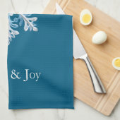 Aquamarin Light Blue White Snowflakes Weihnachten Geschirrtuch (Viertel Falte)