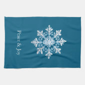 Aquamarin Light Blue White Snowflakes Weihnachten Geschirrtuch (Horizontal)