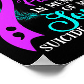 Aquamarin Lila in Erinnerung an mein Sohn Selbstmo Poster (Ecke)