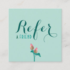 Aquamarin Lotus Blume Modernes Script Wellness The Empfehlungskarte