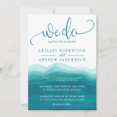 Aquamarin machen wir Watercolor Ombre Wedding Einladung (Vorderseite)