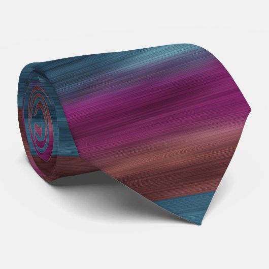 Aquamarin Magenta Sienna Moderne Krawatte (Gerollt)