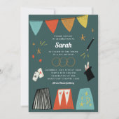 Aquamarin Magic Show Bar Bat Mitzvah Einladung (Vorderseite)