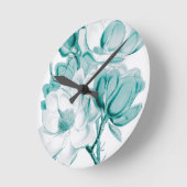 Aquamarin Magnolia Traum Runde Wanduhr (Winkel)