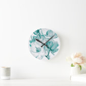 Aquamarin Magnolia Traum Runde Wanduhr (Zuhause)