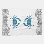 Aquamarin Mandala Crab Geschirrtuch (Horizontal)