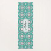 Aquamarin Mandala Personalisiert Yoga Mat Yogamatte (Rückseite)