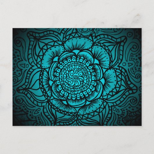 Aquamarin Mandala Postcard Postkarte (Vorderseite)