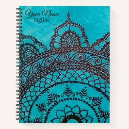Aquamarin Mandala Spiral Notebook Notizblock