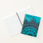 Aquamarin Mandala Spiral Notebook Notizblock (Innenseite)