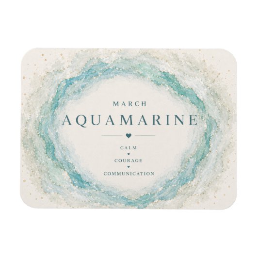 Aquamarin-März-Geburtsstein Flexi-Magnet Magnet (Horizontal)