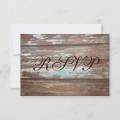 Aquamarin Mason Jar Rustic Barn Wood Wedding RSVP (Rückseite)
